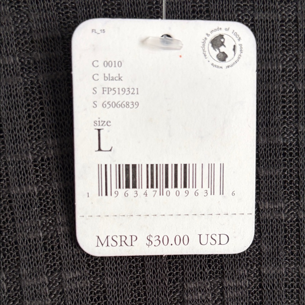 Free People Black Ribbed Long Sleeve Top - Picture 2 of 3